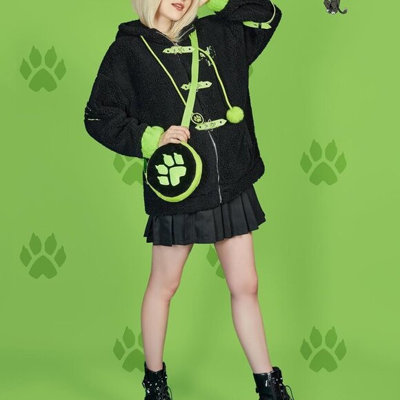 Women Canvas Miraculous Cat Noir Crossbody Bag Small Wallet Purse - Picture 3 of 8